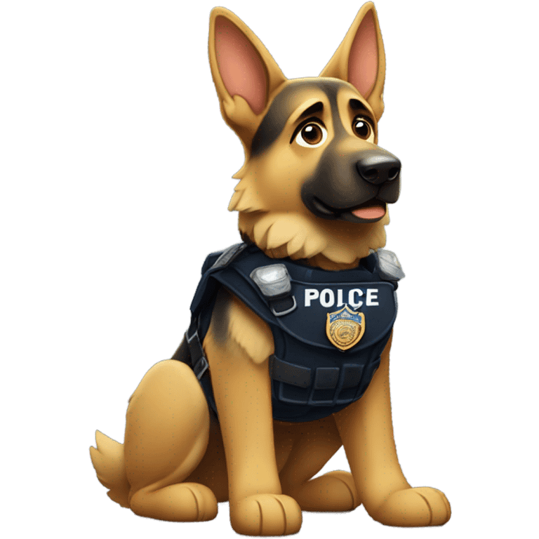 German shepherd police officer  emoji