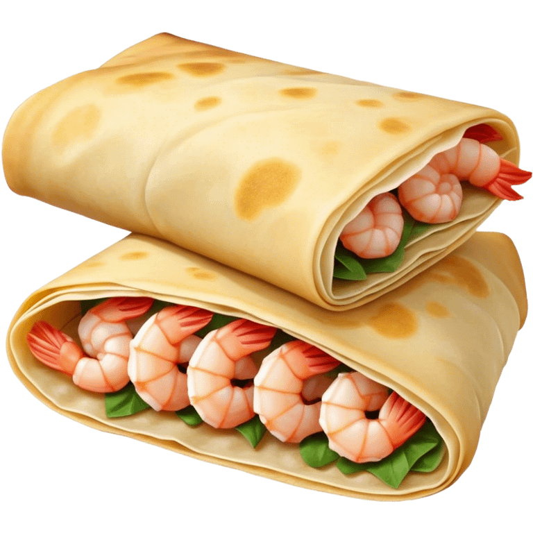 Bánh Xèo Cinematic Realistic Bánh Xèo Dish Emoji, depicted as a crispy, folded crepe filled with shrimp and pork, rendered with dynamic textures and vibrant, appetizing lighting. emoji