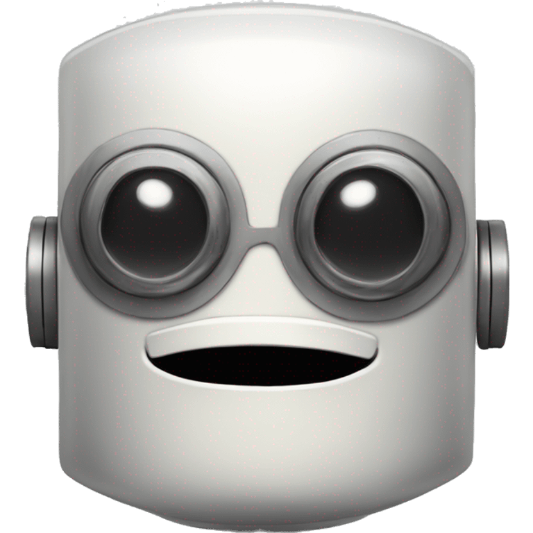 Robot de bigotes cabeza cuadrada conversando  emoji