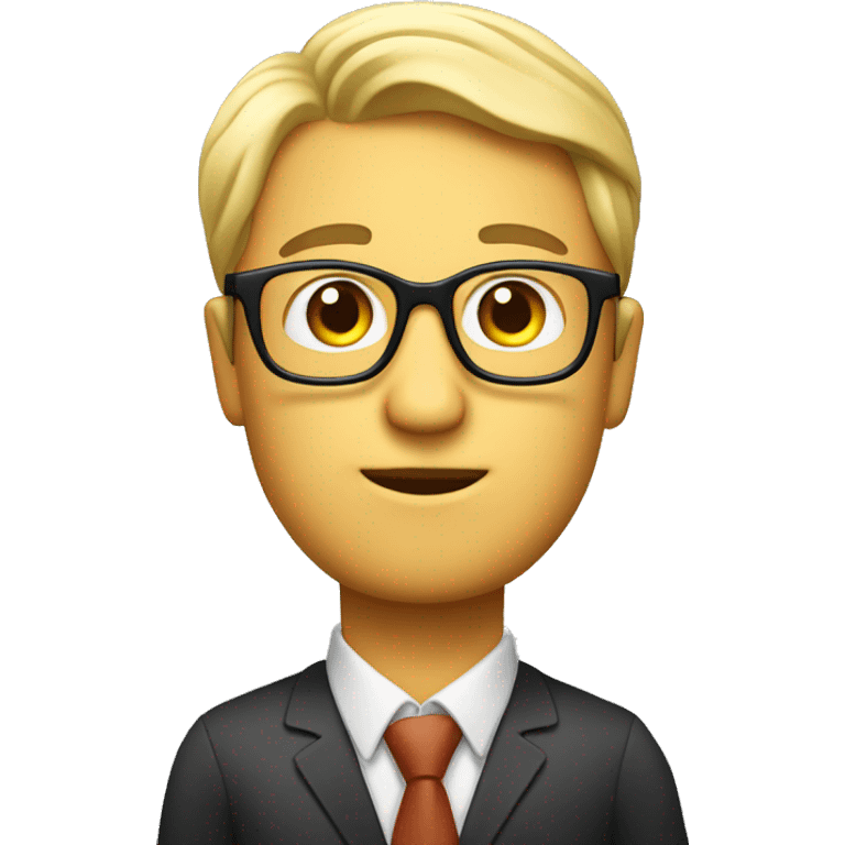 i want an emoji of a man that looks like an expert in teaching business , with glasses and a book in his han emoji