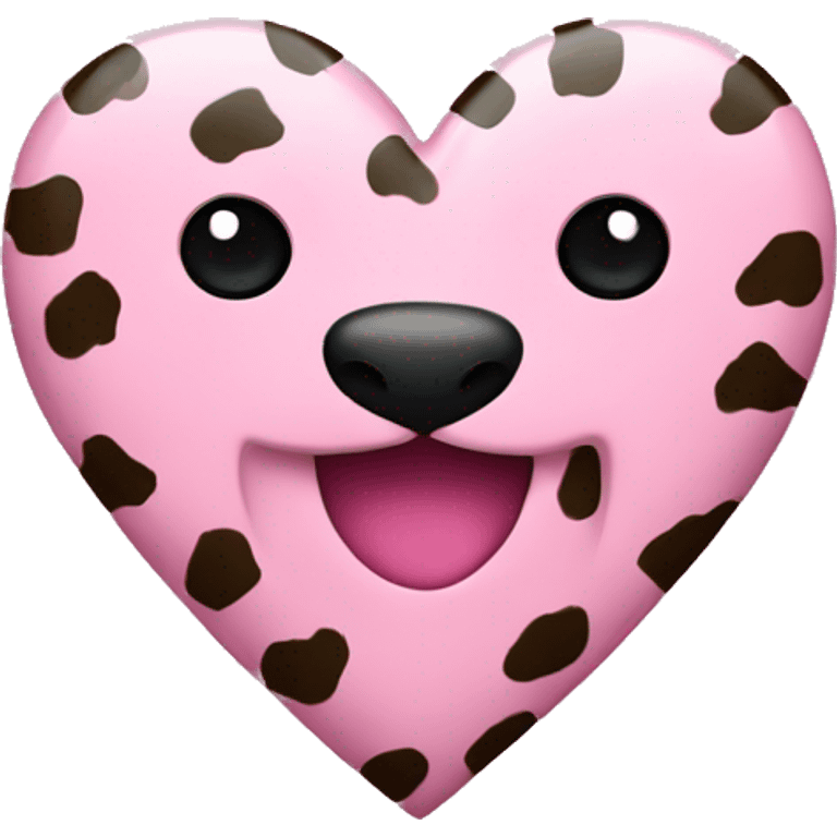 Pink Cheetah print heart  emoji