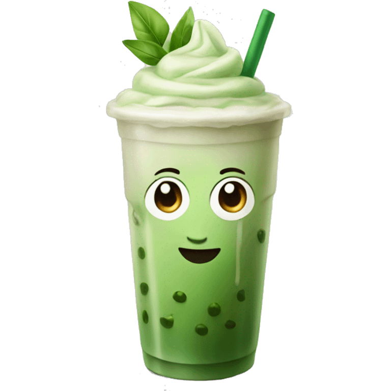 iced matcha latte  emoji