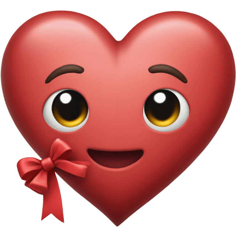 Hot pick heart with a cute bow on it  emoji