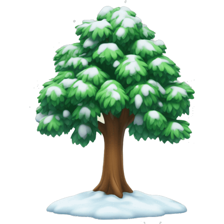 tree with snow falling  emoji