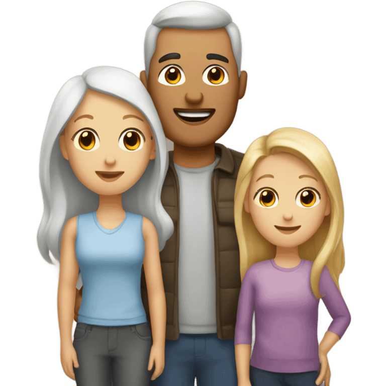 White family mom and dad with two girl daughters emoji