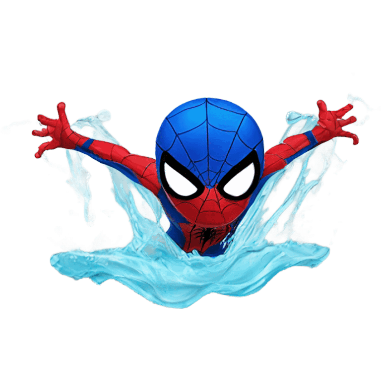 Spiderman swimming water emoji