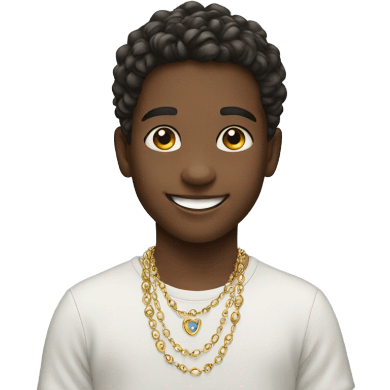 smiling boy with jewelry emoji