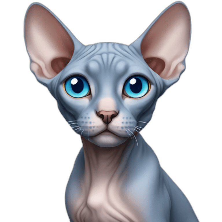 Blue eyed sphynx emoji