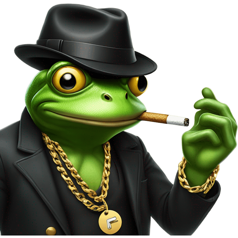 Frog meme mixed with gangster  emoji