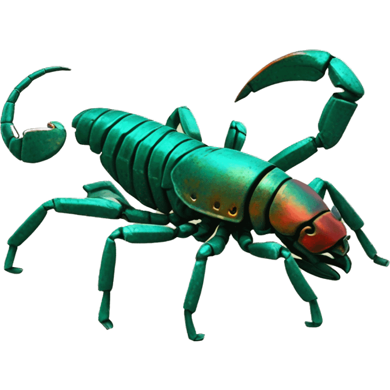 Black red gold green cyan rusty grunge effect scratched patina scorpion with stinger large stinger tail scorpion tail scorpion sting  emoji