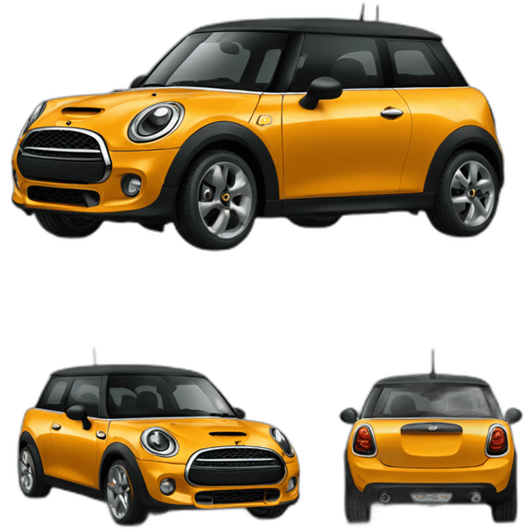 yellow-orange and black new Mini car front view emoji