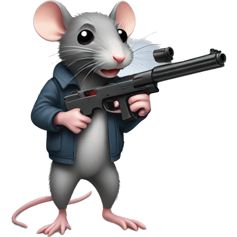 Rat with a plastic gun emoji