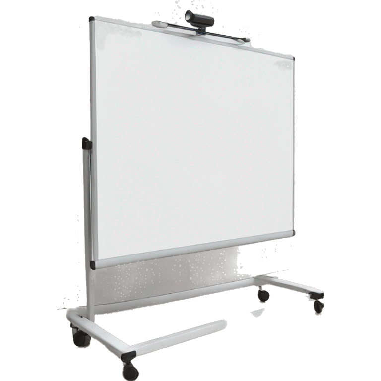 whiteboard on stand with wheels emoji