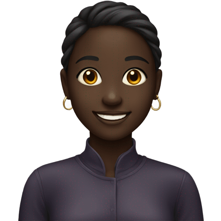 smiling portrait of dark-skinned girl emoji