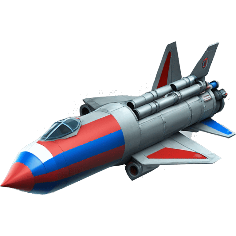 A-120 american rocket launcher with blue and red and green colour emoji