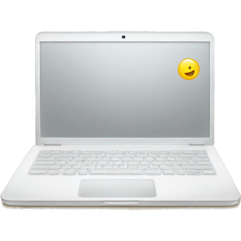 white laptop and sparkling emoji