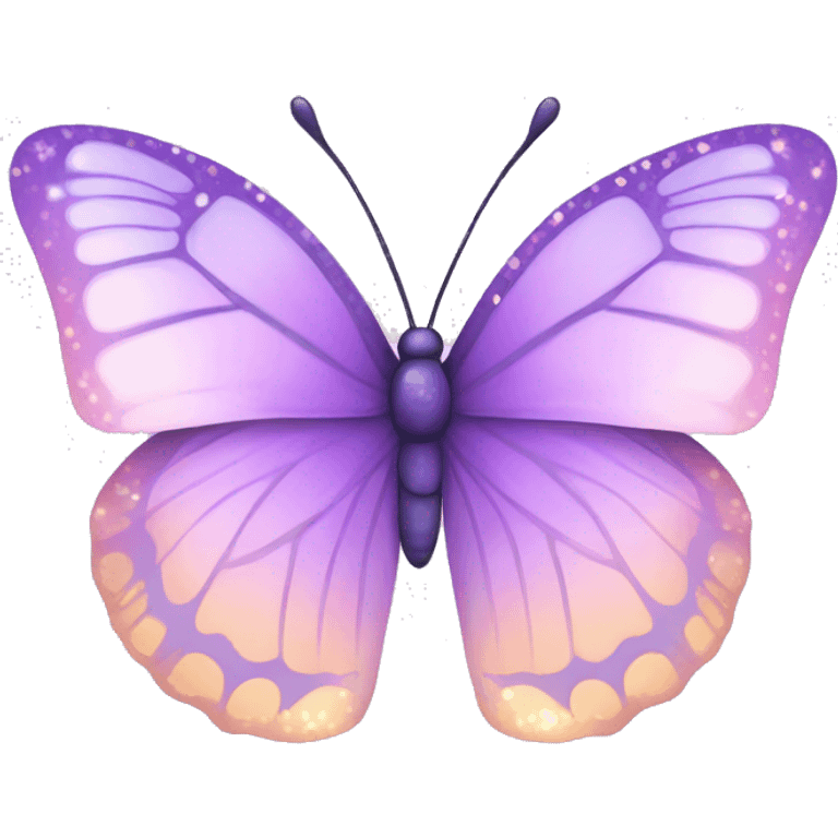 Glittery Pastel purple-gradient butterfly emoji