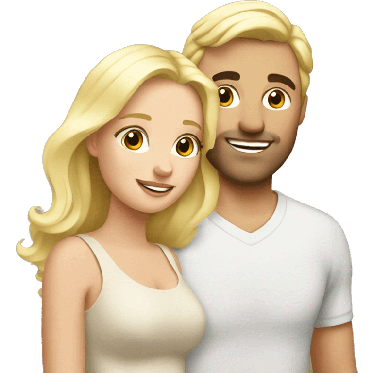 blonde couple holding  babygirl emoji