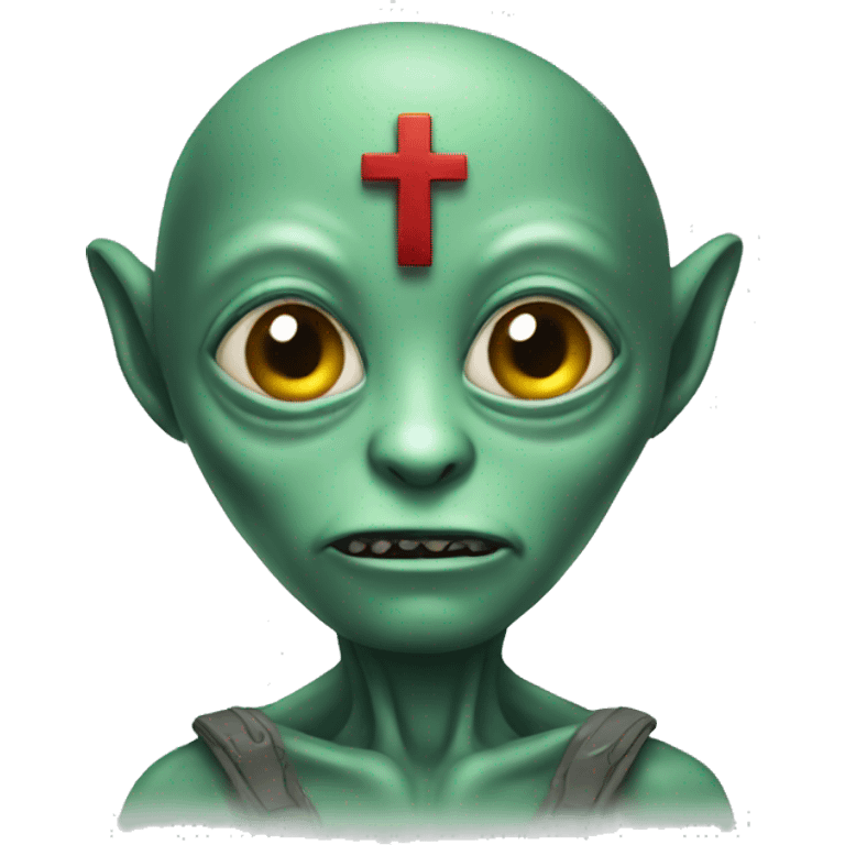 alien with a cross emoji