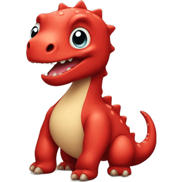 Cute red dino emoji