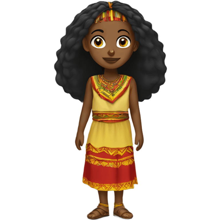 An Ethiopian girl wearing cultural attire emoji