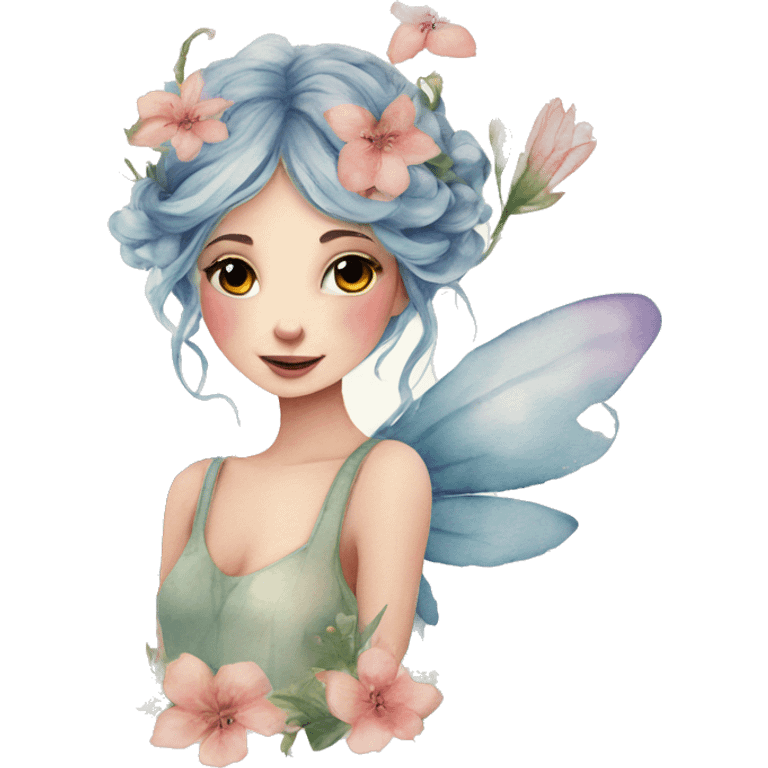 Watercolor fairy floral feminine  emoji