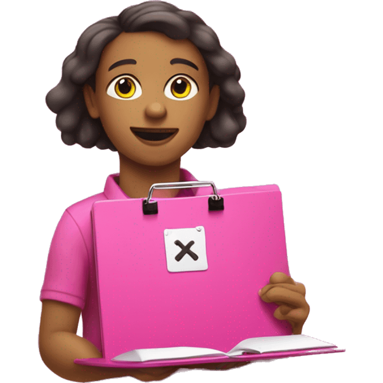 Ss on a bright pink clipboard  emoji