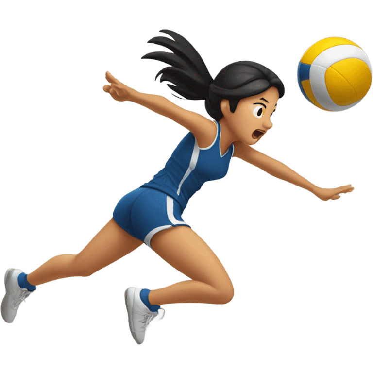 asian girl playing volleyball  emoji