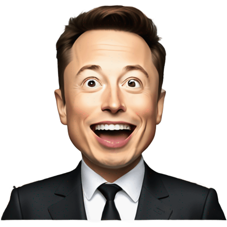 Elon musk winning and sticking his tongue out emoji