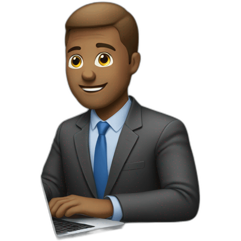 white man working with laptop emoji