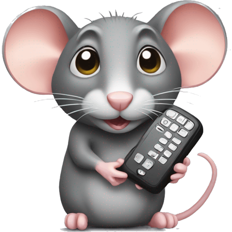 Rat with a phone emoji