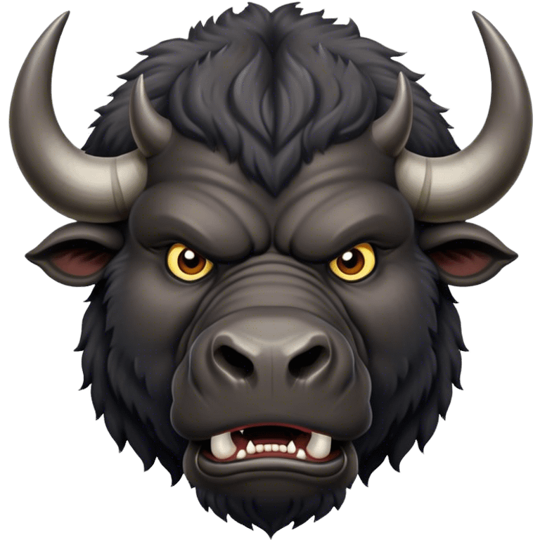 angry giant black bison emoji