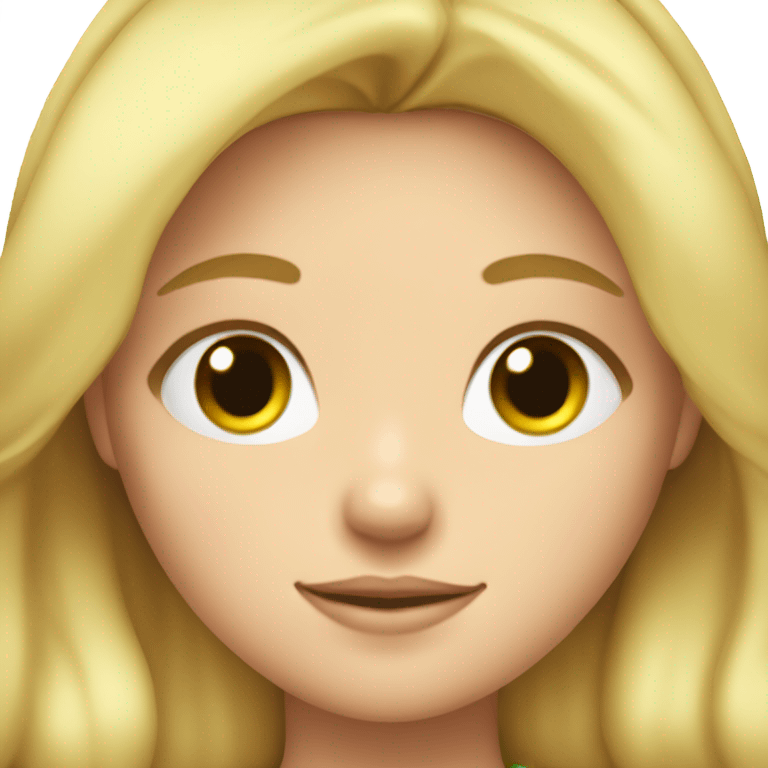 Blonde girl with rosy cheeks and green eyes wearing crown  emoji