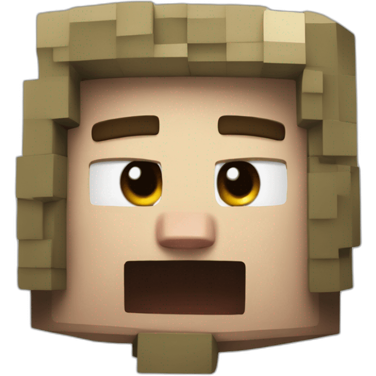 Minecraft character with Giga Ched's face emoji