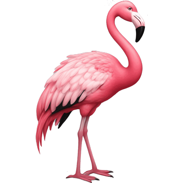 Flamingo wearing western clothes emoji