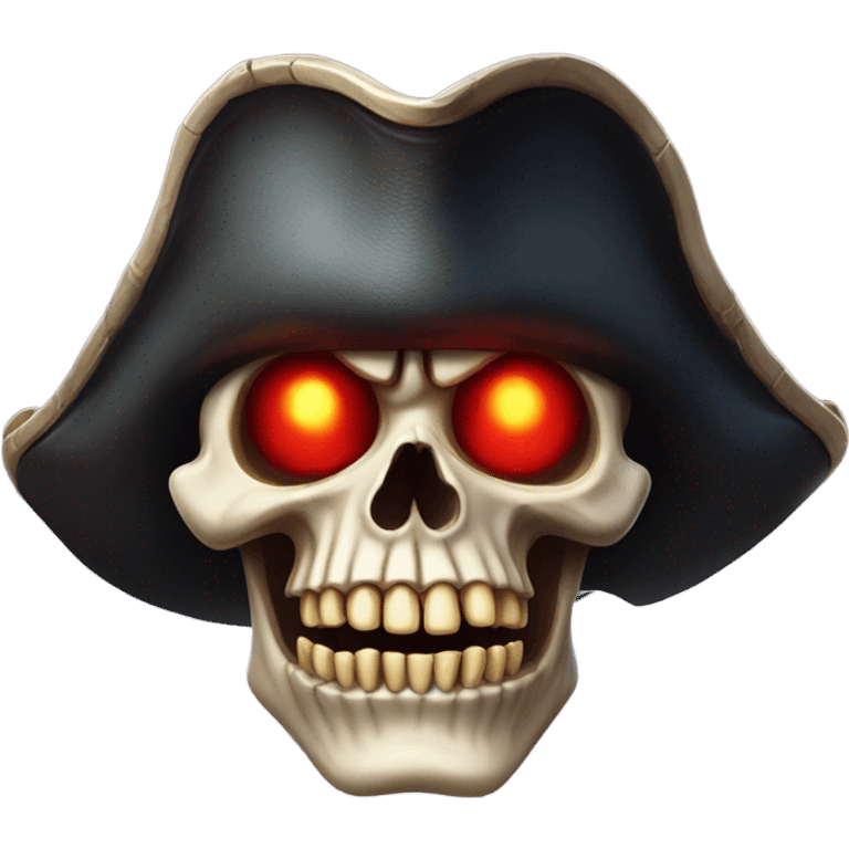 Scary pirate skull with glowing red eyes emoji