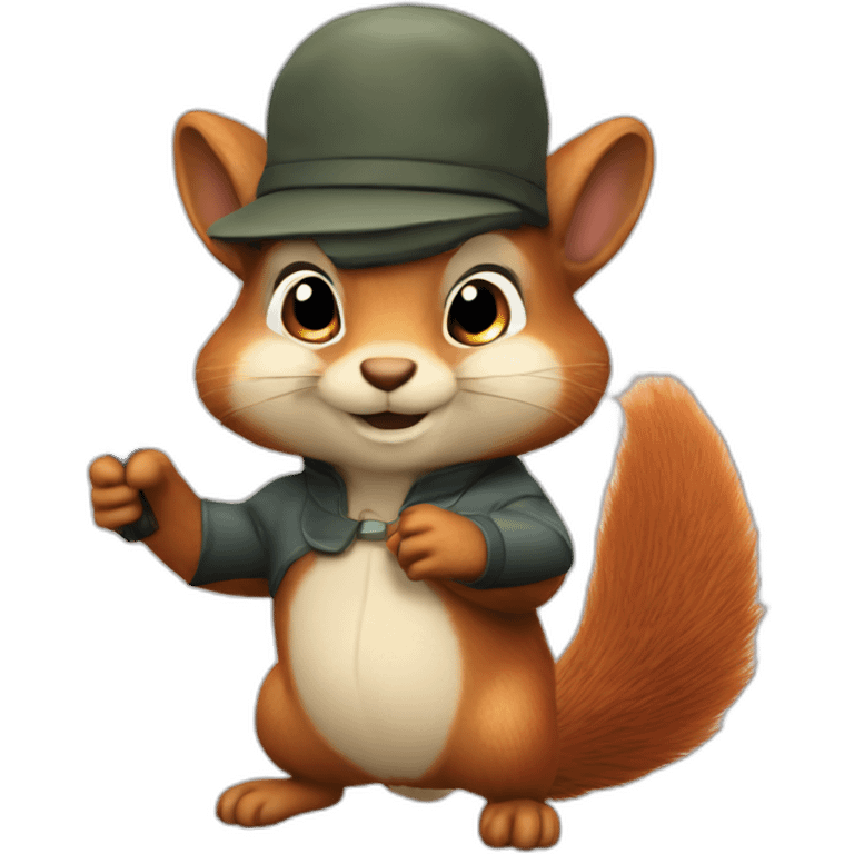 A squirrel with a wand and a beret emoji