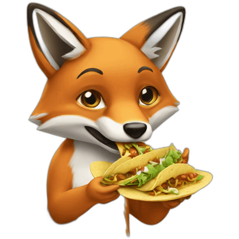 A fox eating tacos  emoji