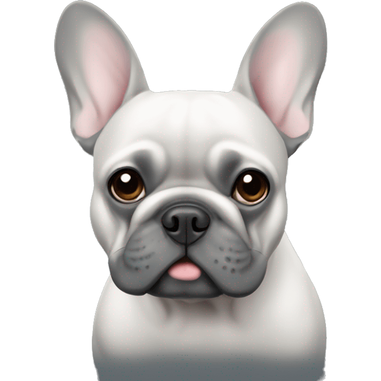 grey French bulldog  emoji