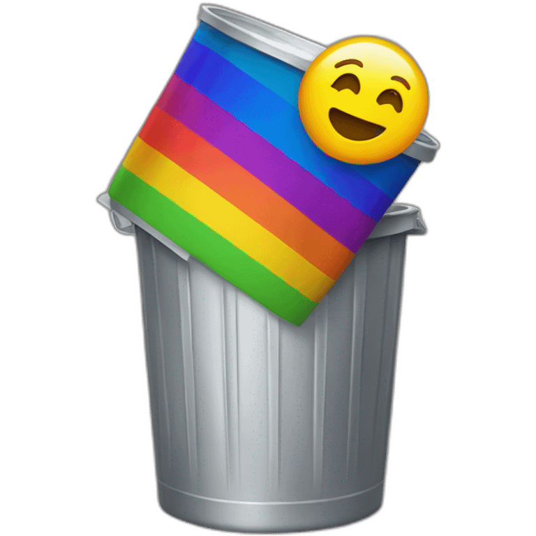 LGBT flag in a trashcan emoji