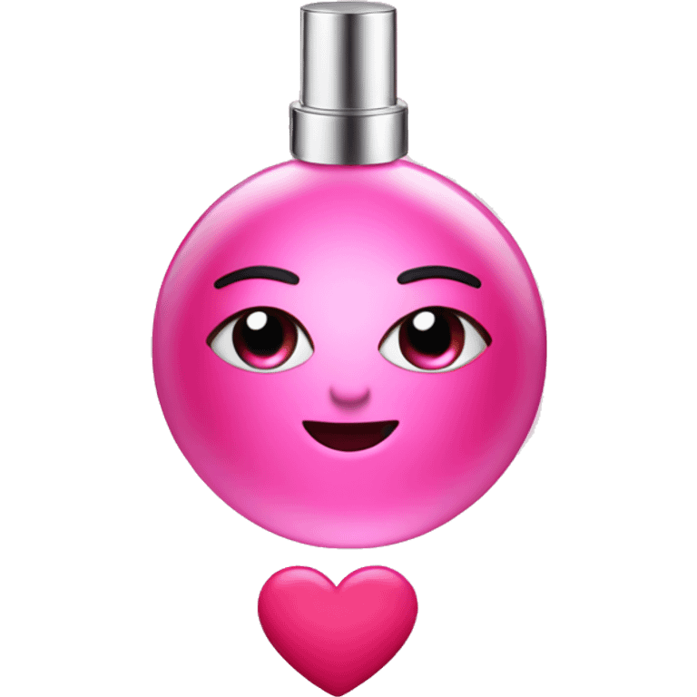 pink perfume with heart eyes emoji