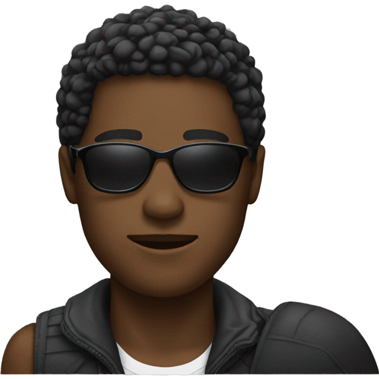 Black guy with sunglasses  emoji