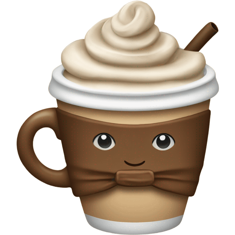 cold coffee in a cup with bows emoji