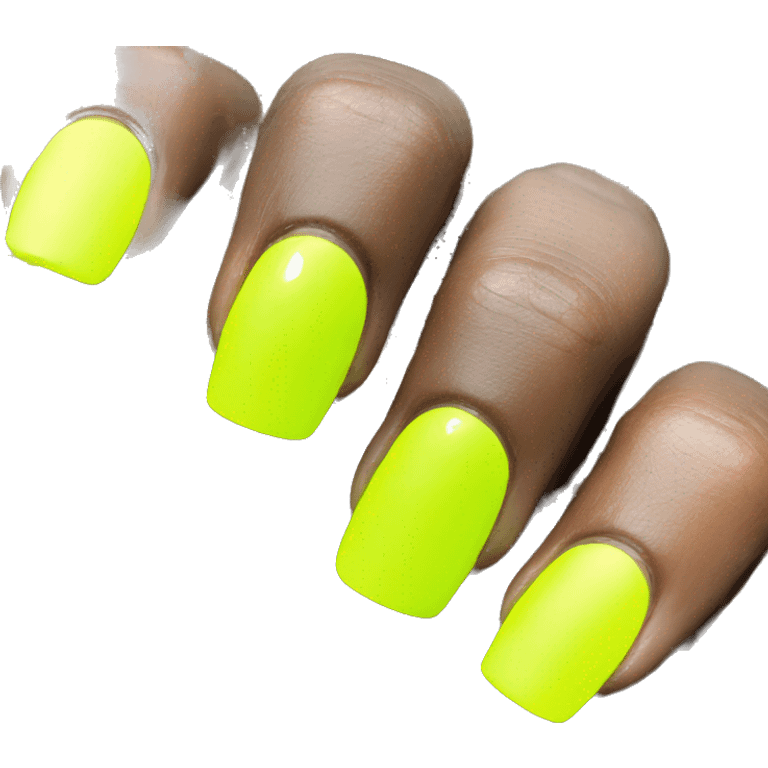 neon yellow nails emoji