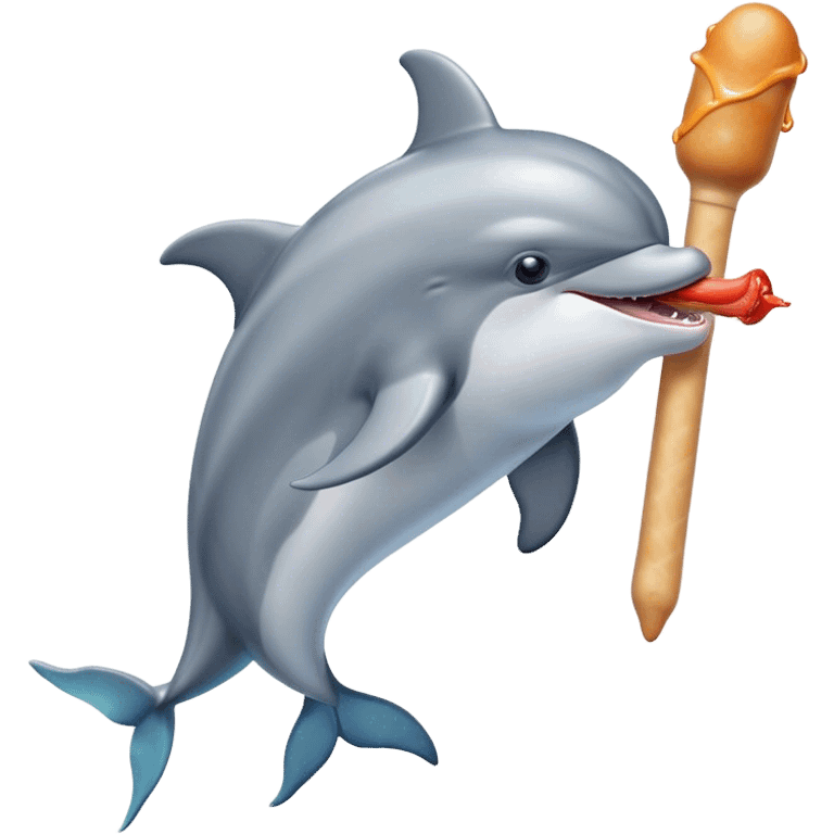 Dolphin eating a dum stick  emoji