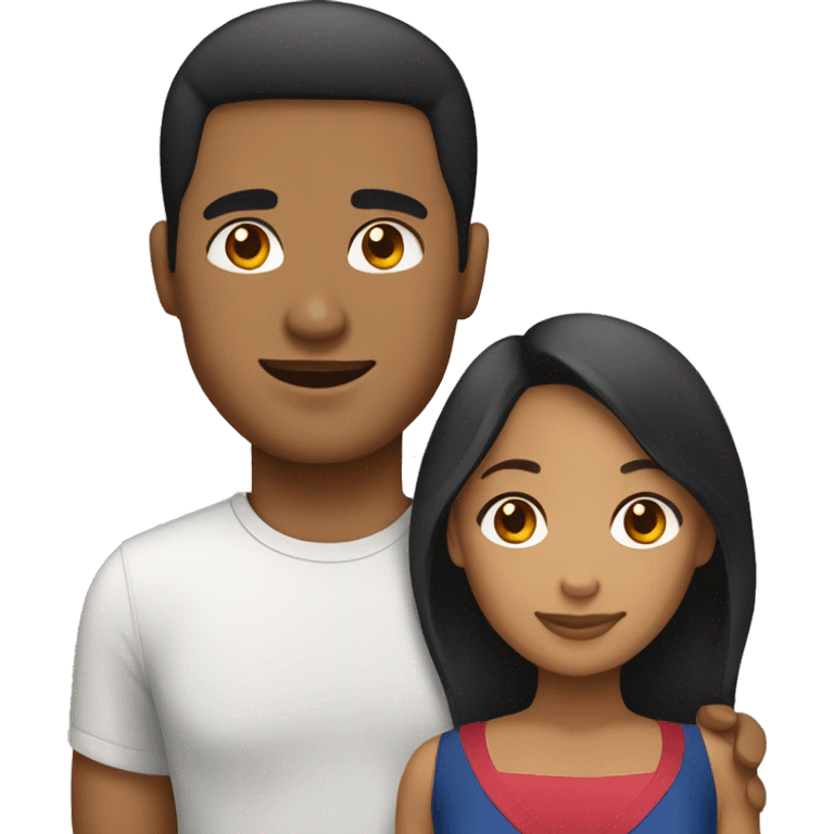 Light skin Filipino Man and Haitian Woman Couple  emoji