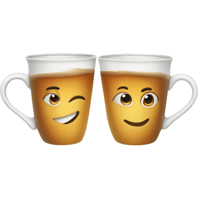 Two tea cup clinking  emoji