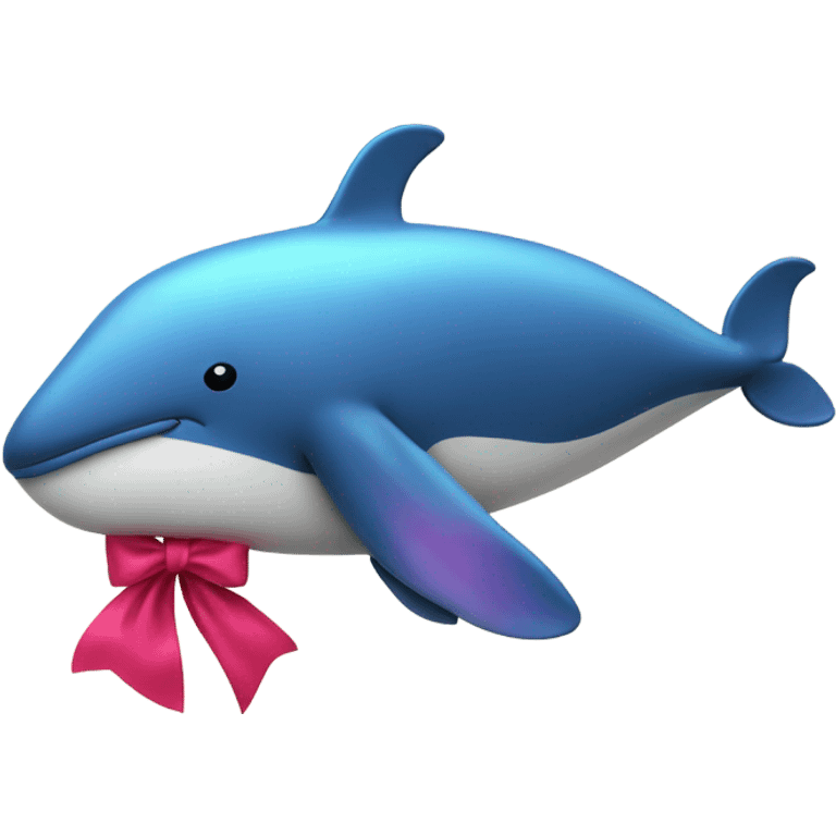 A whale with a bow emoji