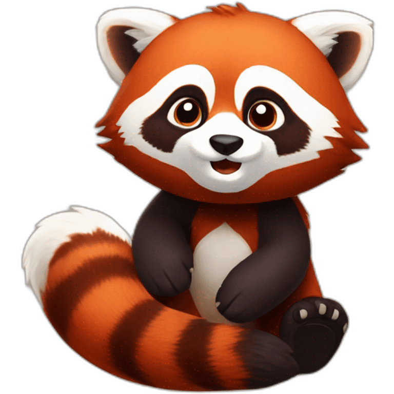 red panda playing klaxoon emoji