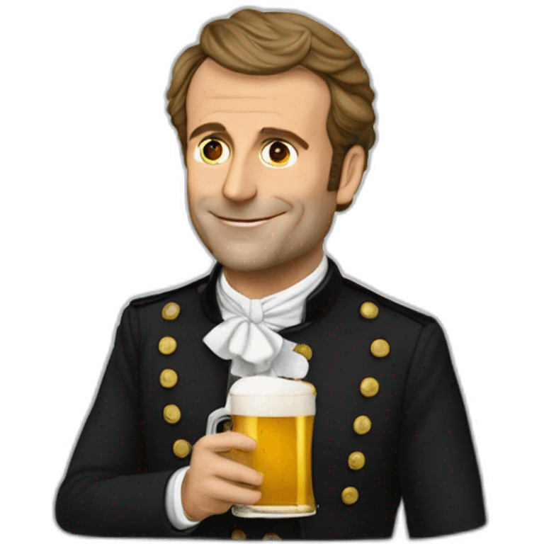 Emanuel Macron bois de la bière emoji